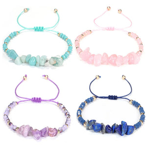 Chip Stone Glass Beaded String Bracelet Boho Jewelry