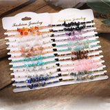 Chip Stone Glass Beaded String Bracelet Boho Jewelry
