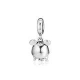 Sterling Silver Chip 'n Dale Mouse Ear Hat Charm Bead