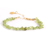 Natural Gemstone Gravel Bracelet Green Peridot Amethyst Garnet Beads