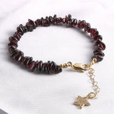 Natural Gemstone Gravel Bracelet Green Peridot Amethyst Garnet Beads