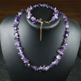 Amethyst Stone Necklace Bracelet Set for Women