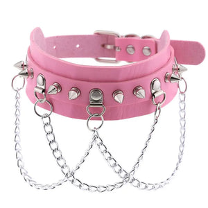 Sexy Heart Lock Key Rivets Goth Street Egirl Choker Collar