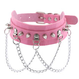 Sexy Heart Lock Key Rivets Goth Street Egirl Choker Collar