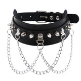 Sexy Heart Lock Key Rivets Goth Street Egirl Choker Collar