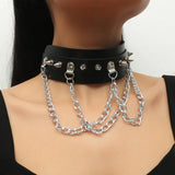 Sexy Heart Lock Key Rivets Goth Street Egirl Choker Collar