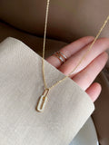 925 Silver Choker Necklace 14K Double Circle Pendant Jewelry