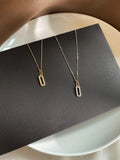 925 Silver Choker Necklace 14K Double Circle Pendant Jewelry