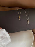 925 Silver Choker Necklace 14K Double Circle Pendant Jewelry
