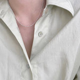 925 Silver Olive Beads Choker Necklace For Women