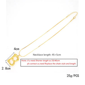 Copper Choker Alphabet Pendants Big Initial A-Z Letter Pendant Necklace