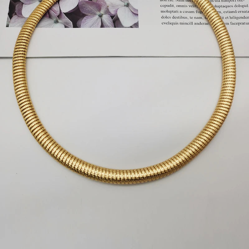 Choker Collar Necklace Statement Thick Chains Pendant Women Wedding Silver Jewel