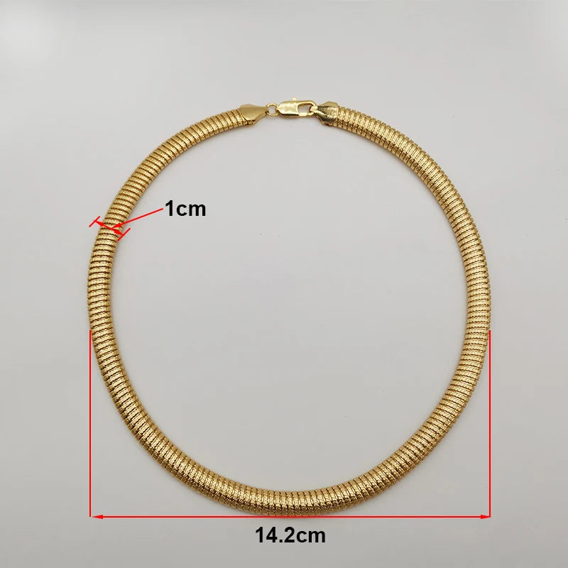 Choker Collar Necklace Statement Thick Chains Pendant Women Wedding Silver Jewel