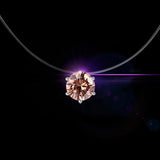 Invisible Fishline Crystal Necklace Cube Zirconia Pendant