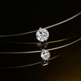 Invisible Fish Line DIAMOND Necklace Pendant 925 SILVER
