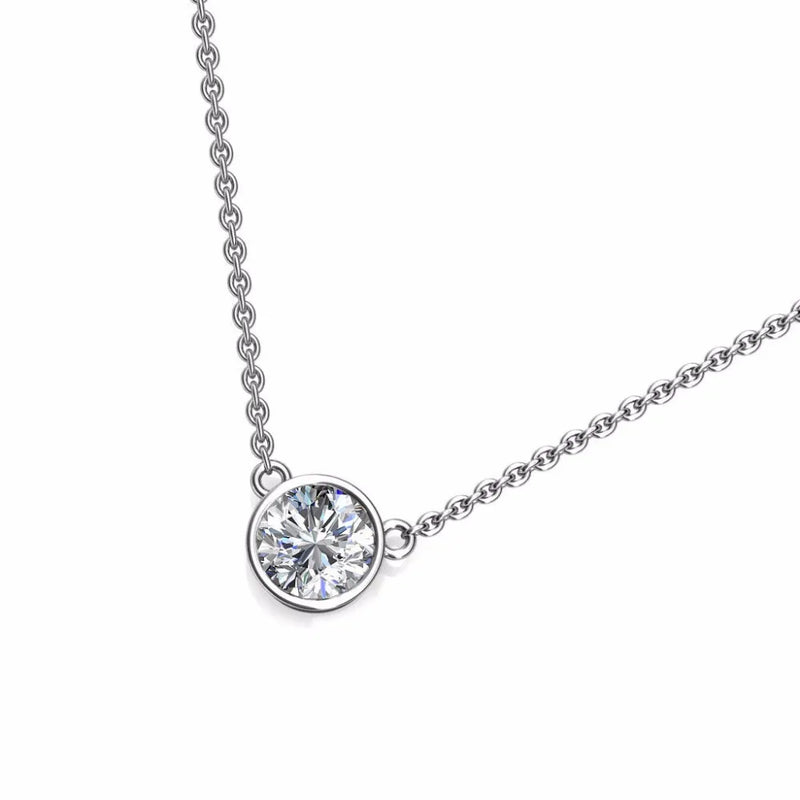 Invisible Fish Line DIAMOND Choker Necklace 925 SILVER JELERY