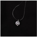 Invisible Fish Line DIAMOND Choker Necklace 925 SILVER JELERY