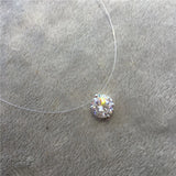 Invisible Fish Line DIAMOND Choker Necklace 925 SILVER JELERY