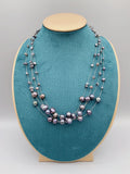 4-Strand Floating Freshwater Pearl Choker Necklace with Magnetic Clasp