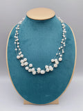 4-Strand Floating Freshwater Pearl Choker Necklace with Magnetic Clasp
