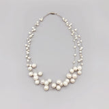 4-Strand Floating Freshwater Pearl Choker Necklace with Magnetic Clasp