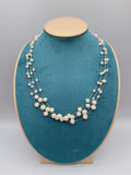 4-Strand Floating Freshwater Pearl Choker Necklace with Magnetic Clasp