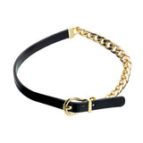 Punk Rock Leather Choker Necklace Geometry Collar Chain