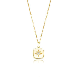 Small Silver Star Zircon Pendant Choker Necklace 925 Sterling Women