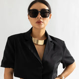 Choker Necklace Women Exaggerated Chunky Metal Wire Torques Collar Punk