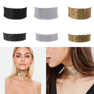Crystal Choker Neck Chain Collar Chain Necklace