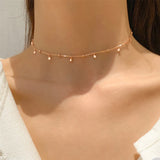 Choker Necklace Geometric Round Clavicle Chain Jewelry