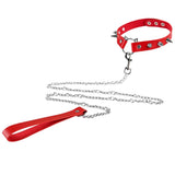 Gothic Punk Faux Leather Spike Choker Necklace