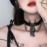 Dark Choker Collar Necklace Punk Gothic Love Chain