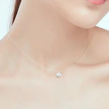 Zircon Pendant Choker Necklace for Women Fishline Transparent Invisible Line