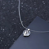 Zircon Pendant Choker Necklace for Women Fishline Transparent Invisible Line