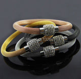 Four Tone Women's Stainless Steel Crystal Chain Bracelet