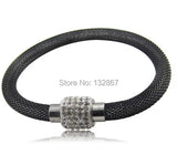 Four Tone Women's Stainless Steel Crystal Chain Bracelet