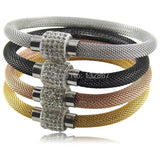 Four Tone Women's Stainless Steel Crystal Chain Bracelet