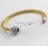 Four Tone Women's Stainless Steel Crystal Chain Bracelet