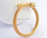Colour IP Plated Top Stainless Steel Women Wire Cuff Bracelet Bangle