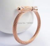 Colour IP Plated Top Stainless Steel Women Wire Cuff Bracelet Bangle