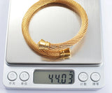 Colour IP Plated Top Stainless Steel Women Wire Cuff Bracelet Bangle