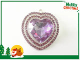 10pcs Silvery Heart Rhinestone Pendants 44mm Chunky Necklace