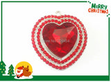 10pcs Silvery Heart Rhinestone Pendants 44mm Chunky Necklace