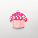 10pcs Enamel Silver Cupcake Pendants for Jewelry Making