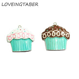 10pcs Silvery Cupcake Pendants for Jewelry Making