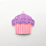 10pcs Enamel Silver Cupcake Pendants for Jewelry Making