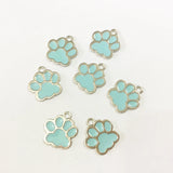 Rhodium Plated Enamel Dog Bear Paw Charms Pendants - 30pcs/lot