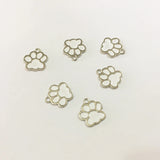 Rhodium Plated Enamel Dog Bear Paw Charms Pendants - 30pcs/lot