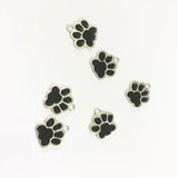 Rhodium Plated Enamel Dog Bear Paw Charms Pendants - 30pcs/lot